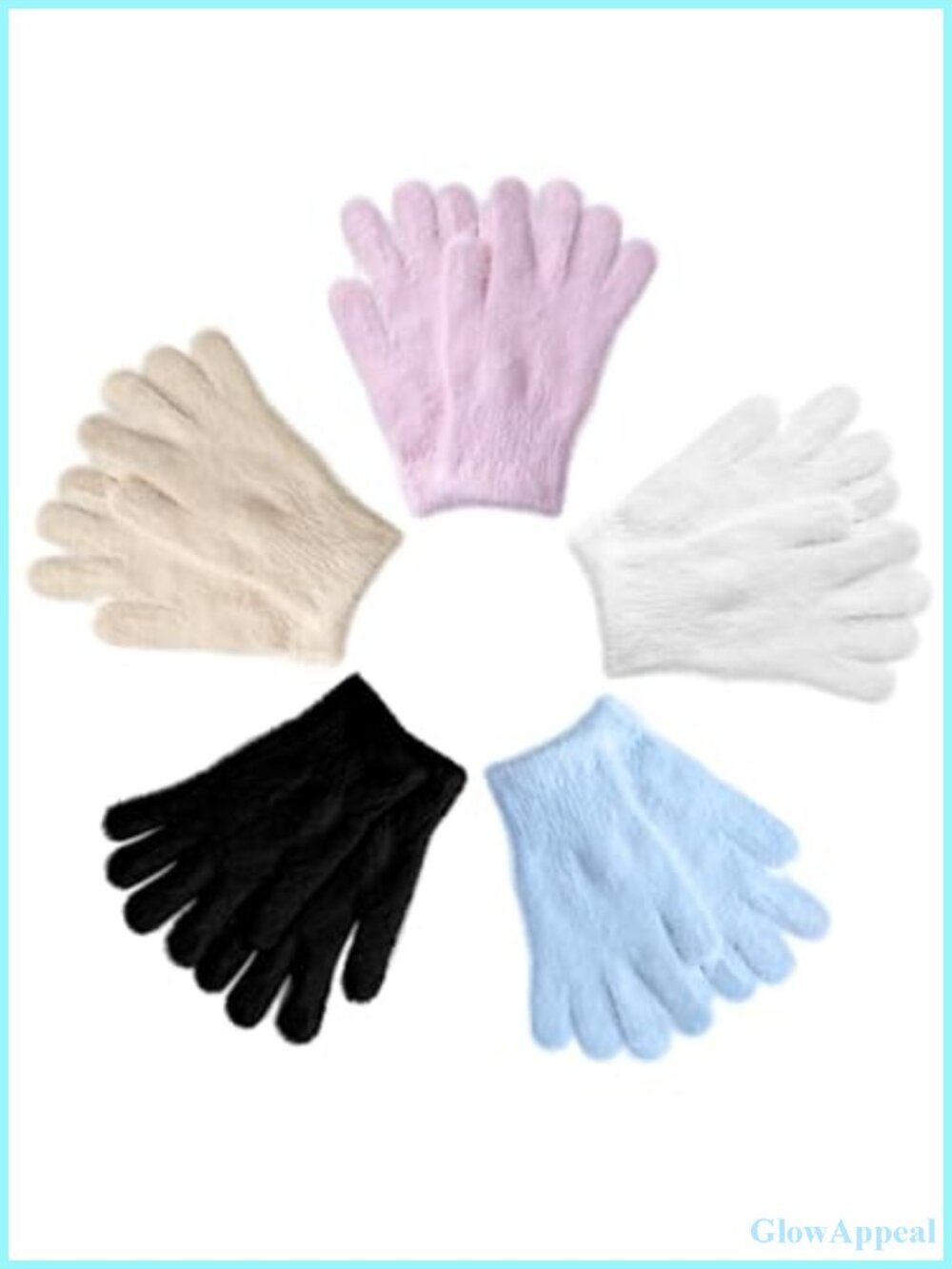 5 Pairs Women's Winter Gloves Faux Mink Velvet Soft Stretch Windproof